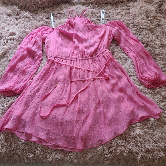 Nwt Ever New Anya Pink Cold shoulder mini dress - Picture 7 of 12